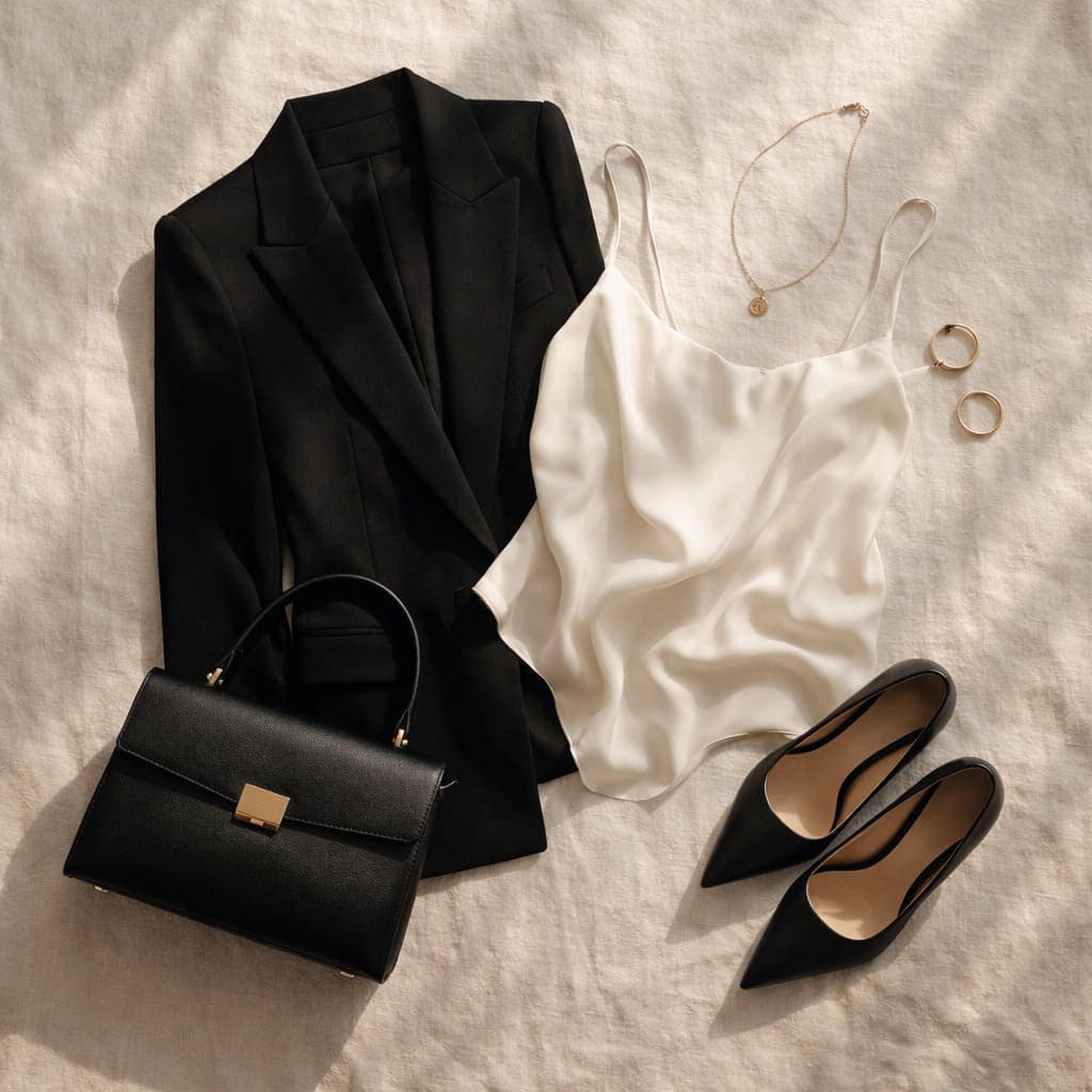 Curated outfit flat lay