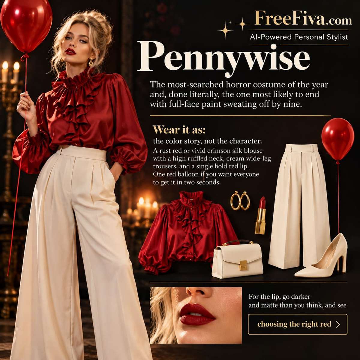 Pennywise Inspired Crimson Fashion Editorial
